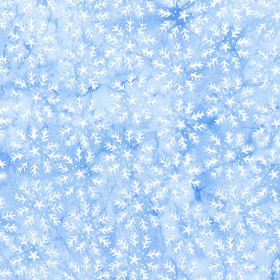 Snowed In Batiks - Snowflake Circles Light Blue Yardage