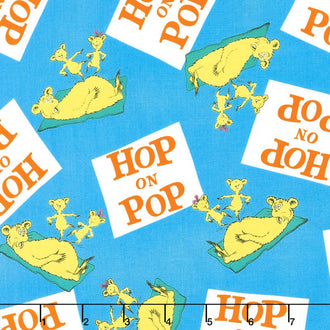 Hop on Pop by Dr. Seuss - Hop Blue Yardage