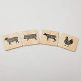 Missouri Star Animal Fabric Cuts Bamboo Coaster Set