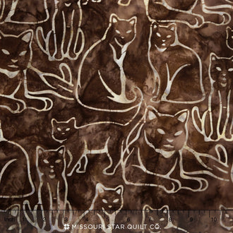 Artisan Batiks - Feline Fine Cat Brown Yardage