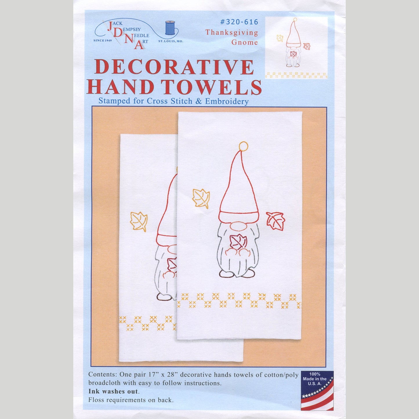 Thanksgiving Gnome Embroidery Hand Towel Set Alternative View #4