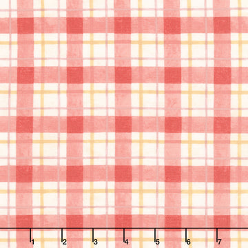 Sunflower Splendor - Plaid Cream Red Yardage Primary Image