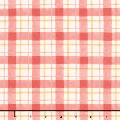 Sunflower Splendor - Plaid Cream Red Yardage