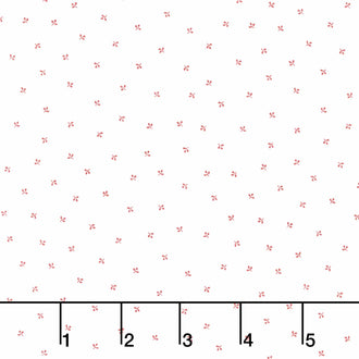 Garnets and Gingham - Tiny Foulard Toss White Yardage