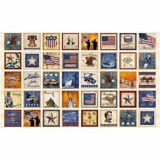 Home of the Brave - Patriotic Patches Oatmeal Panel