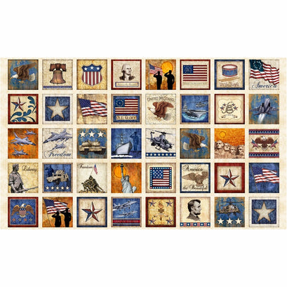 Home of the Brave - Patriotic Patches Oatmeal Panel