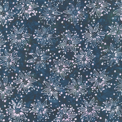 Shadow Blooms Batiks - Large Floral Teal Bridgewater Yardage