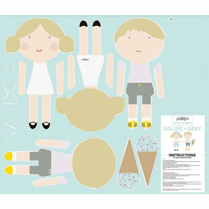 Doll Fabric - Doll Main Blue Panel