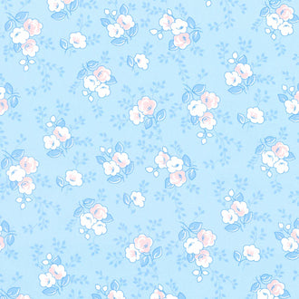 Blast from the Past - Flowers Blue Yardage
