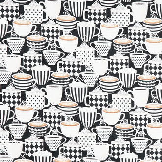 Coffee Life - Packed Cups Black Yardage