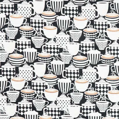 Coffee Life - Packed Cups Black Yardage