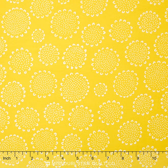 Blueberry Park - Bright Citrus Dotty Sunflowers Yardage