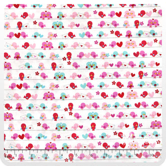 Lovey Dovey - Birds White Yardage