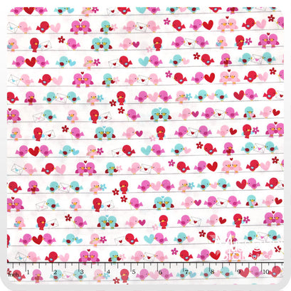Lovey Dovey - Birds White Yardage