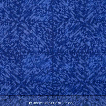 Jasmine - Herringbone Block Print Indigo Yardage