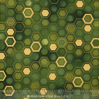 Winter's Grandeur - Evergreen Metallic Yardage