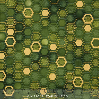Winter's Grandeur - Evergreen Metallic Yardage
