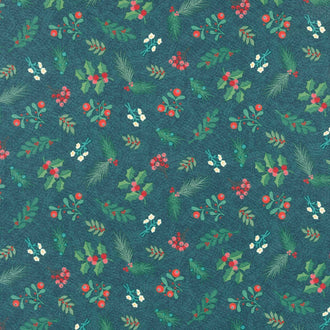 In from the Cold - Navy Greenery Yardage