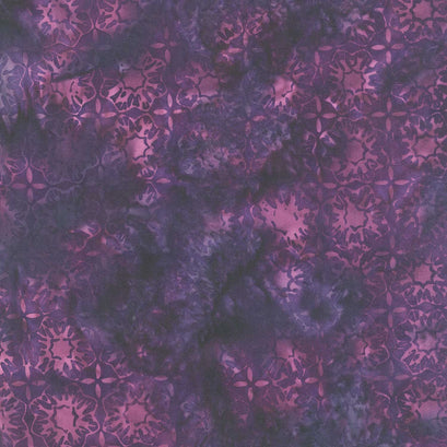 Reflections Batiks - Square Flower Purple Yardage