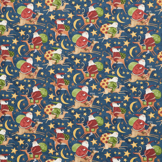 Up on the Housetop - Santa Rides Midnight Yardage