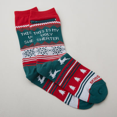 Pocket Socks Ugly Sweater - Womens