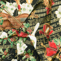 Christmas Musical - Christmas Serenade Black Metallic Yardage Alternative View #1