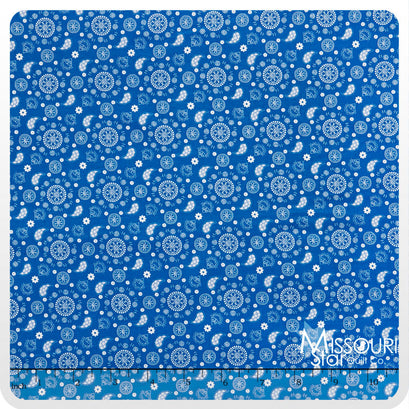 Star Spangled - Stripes Bandana Blue Yardage
