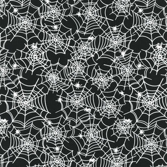 Toil and Trouble - Spiderweb Black Glow in the Dark Yardage