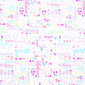 Unicorn Magic - Magical Words White Metallic Yardage Primary Image