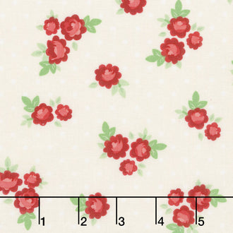 Harry & Alice - Tiny Rose Cream Yardage