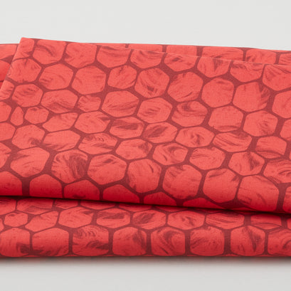 Electric Flow - Pentagon Red 2 Yard Cut