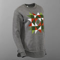 Missouri Star Christmas Quilt Block Heather Granite Sweatshirt - L