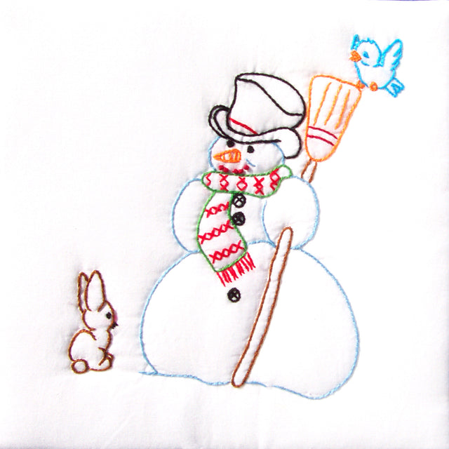 Snowman 9" Embroidery Quilt Blocks Set Primary Image