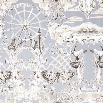 Black and White Collection 2 - Carousel Kaleidoscope Pewter Yardage
