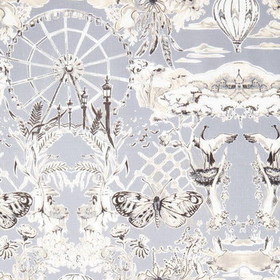 Black and White Collection 2 - Carousel Kaleidoscope Pewter Yardage