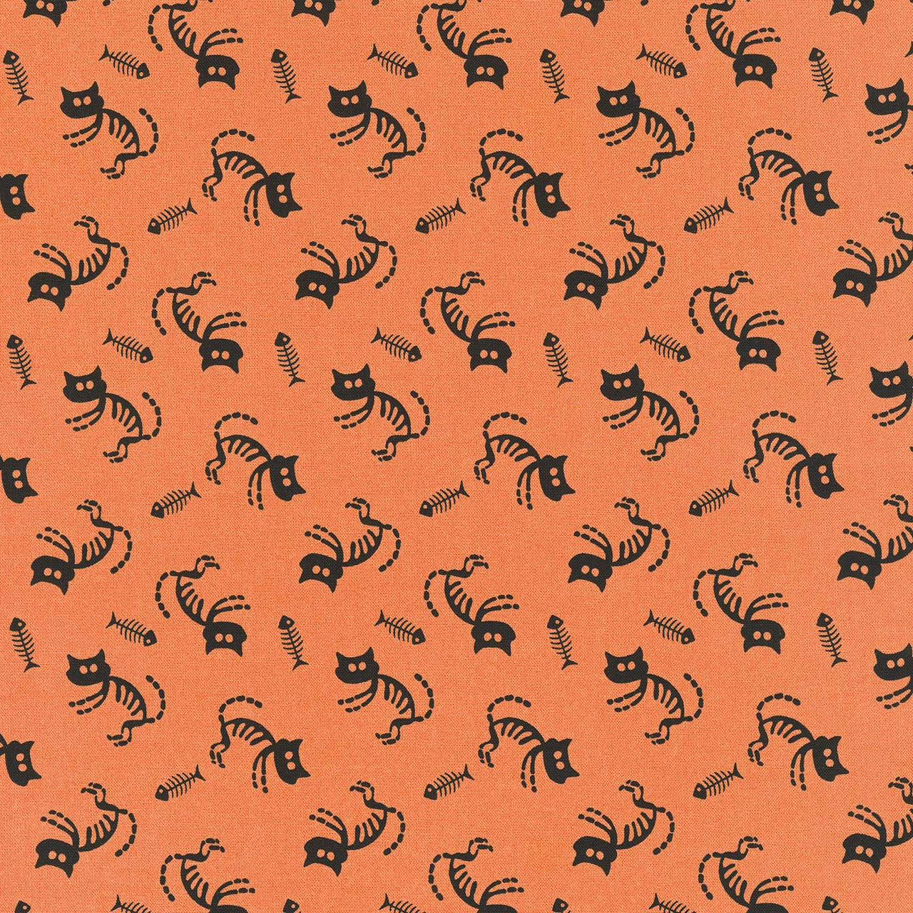 Beggar's Night - Cats Orange Yardage Primary Image
