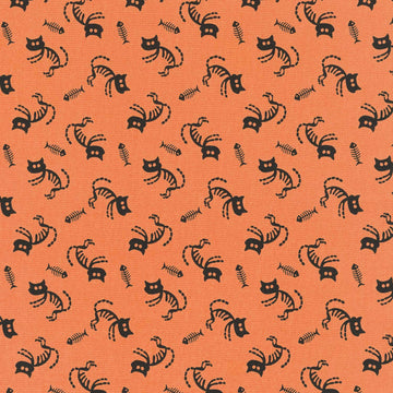 Beggar's Night - Cats Orange Yardage Primary Image