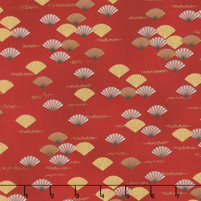 Imperial Collection 14 - Fans Crimson Metallic Yardage