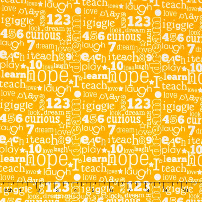 Pieces of Hope 2 - Words Yellow Yardage