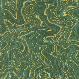 Holiday Flourish 11 - Holiday Marble Holly Metallic Yardage