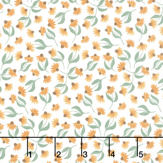 Harvest Gathering - Daisy Field Cloud White Yardage