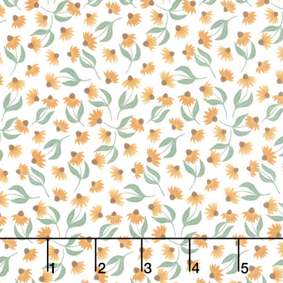 Harvest Gathering - Daisy Field Cloud White Yardage