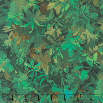 Artful Blooms - Leaves Forest Yardage