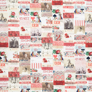 Eclectic Elements - Palette Red Collage Yardage