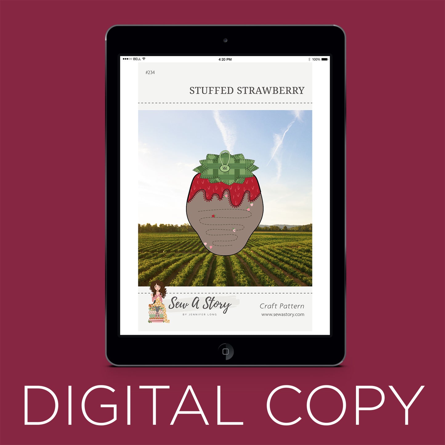 Digital Download - Stuffed Strawberry Pattern Primary Image