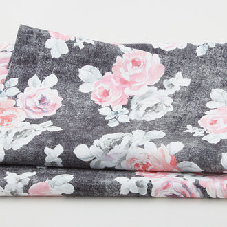 Sunny Delight Favorites - Rose Bouquet Charcoal 2 Yard Cut