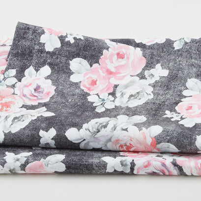 Sunny Delight Favorites - Rose Bouquet Charcoal 2 Yard Cut