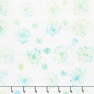 Just Dandy Batiks - Wispy Dandelions White Yardage