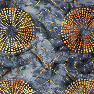 Artisan Batiks - Elementals Dots n' Spots Sunburst Charcoal Yardage