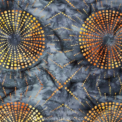 Artisan Batiks - Elementals Dots n' Spots Sunburst Charcoal Yardage